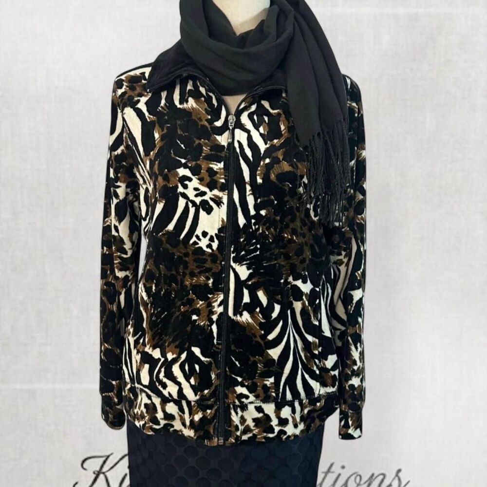 Vintage Style Y2K Animal Print Velvet Style Jacket